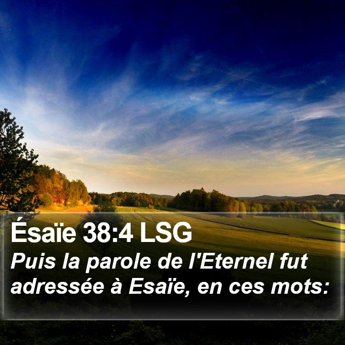 Ésaïe 38:4 LSG Bible Study