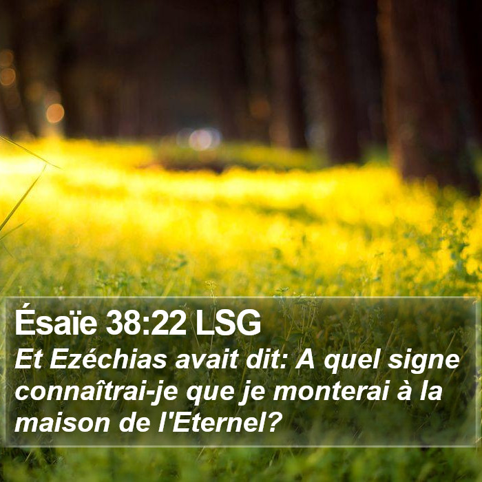 Ésaïe 38:22 LSG Bible Study