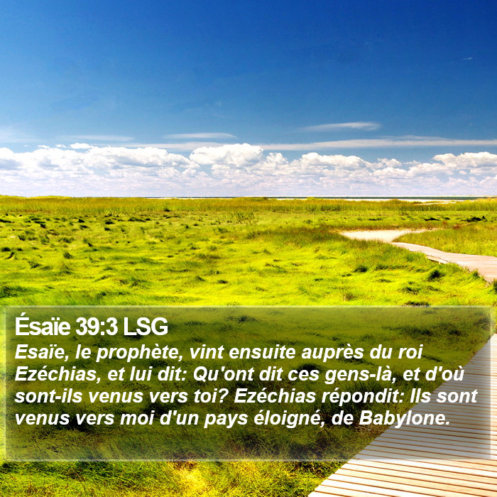 Ésaïe 39:3 LSG Bible Study