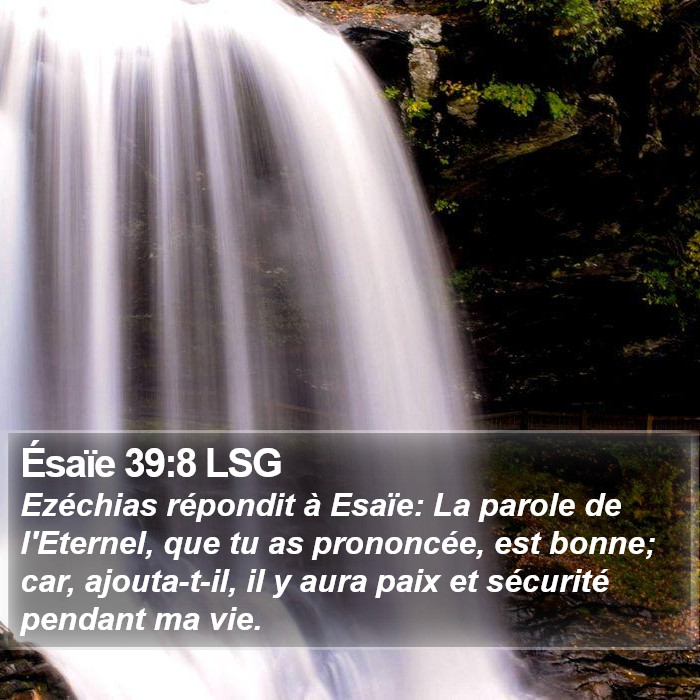 Ésaïe 39:8 LSG Bible Study