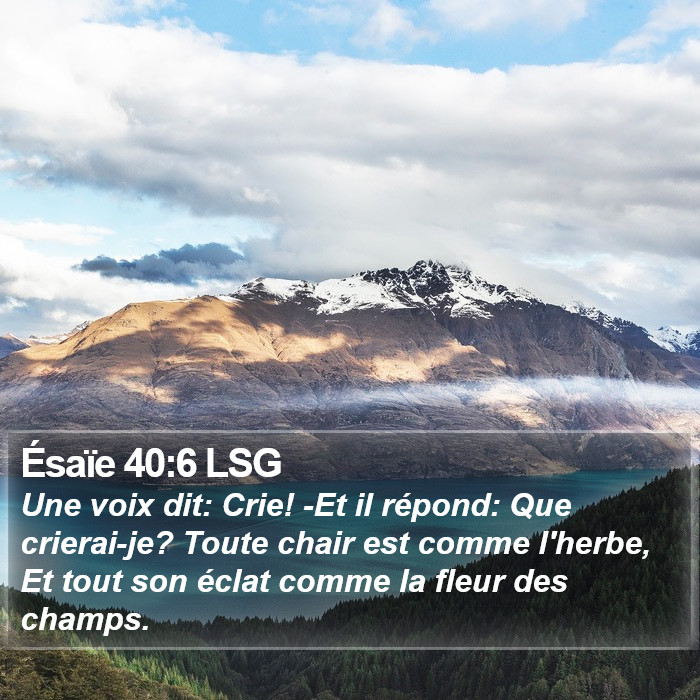 Ésaïe 40:6 LSG Bible Study