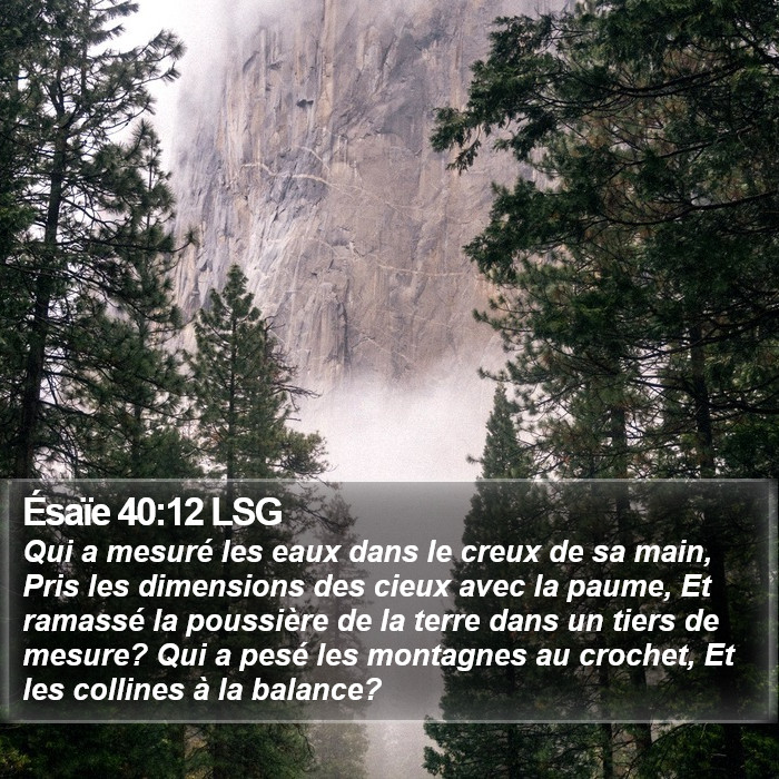 Ésaïe 40:12 LSG Bible Study