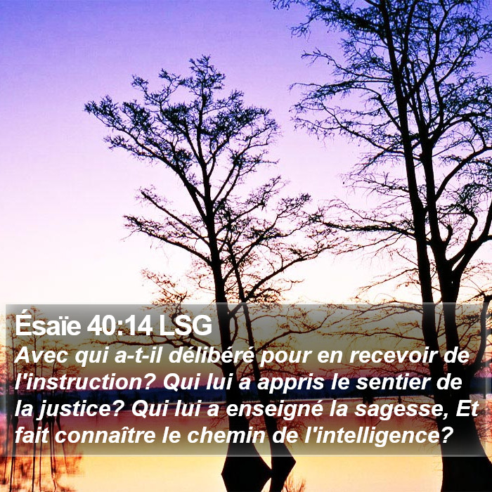 Ésaïe 40:14 LSG Bible Study