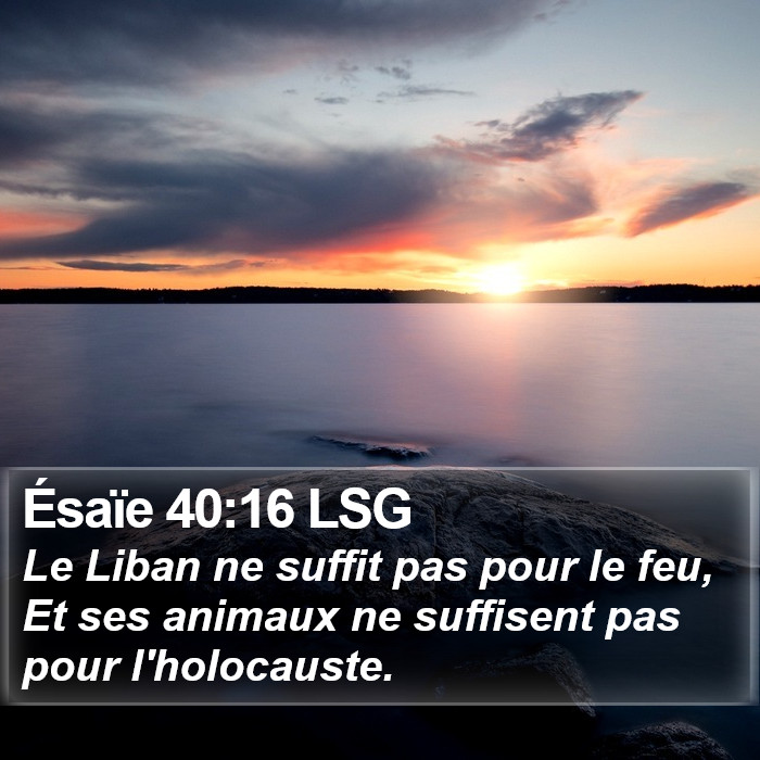 Ésaïe 40:16 LSG Bible Study