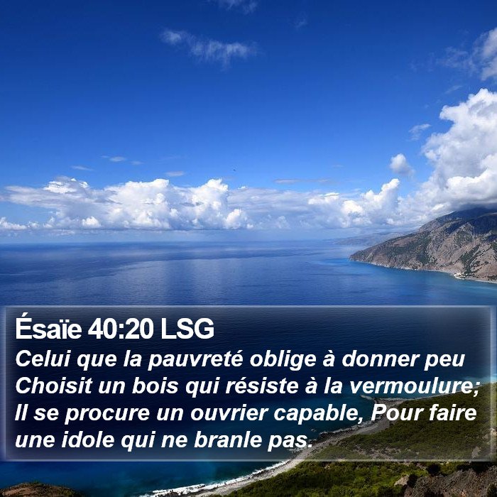 Ésaïe 40:20 LSG Bible Study