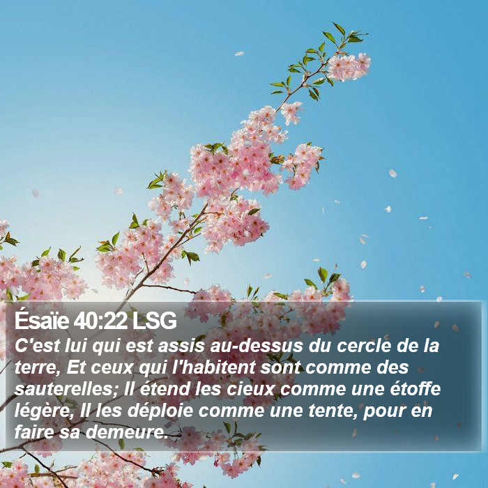 Ésaïe 40:22 LSG Bible Study