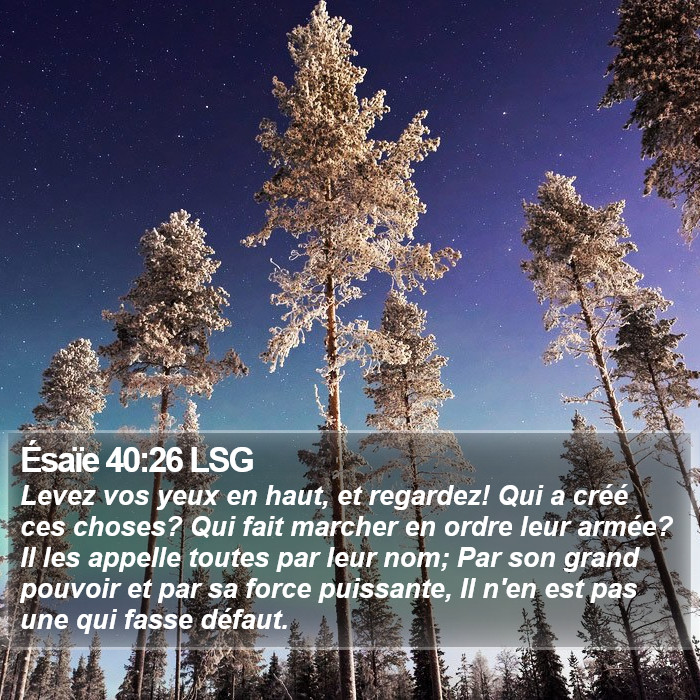 Ésaïe 40:26 LSG Bible Study