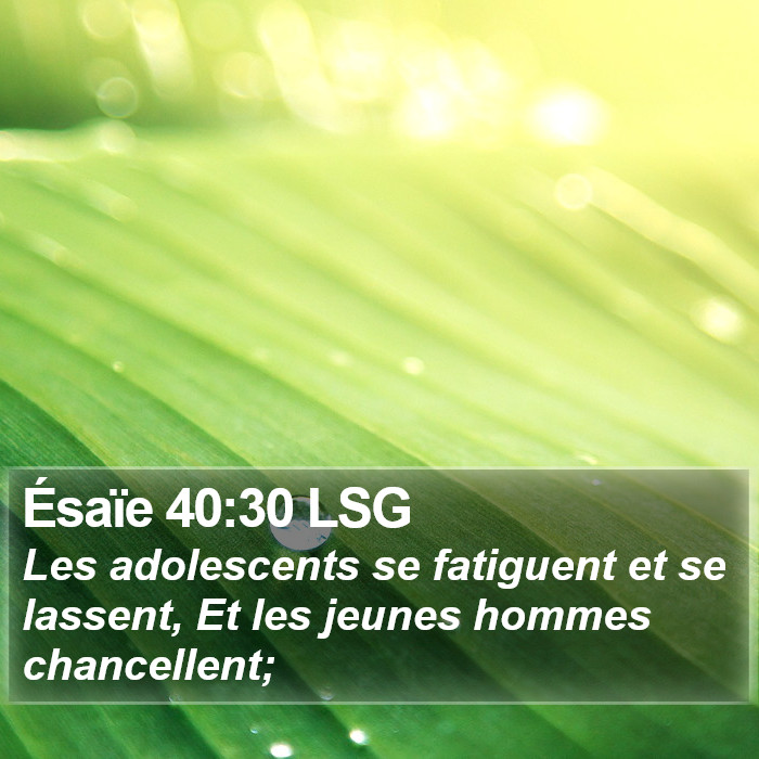 Ésaïe 40:30 LSG Bible Study