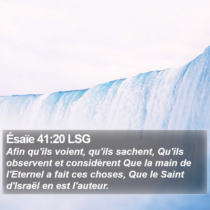 Ésaïe 41:20 LSG Bible Study