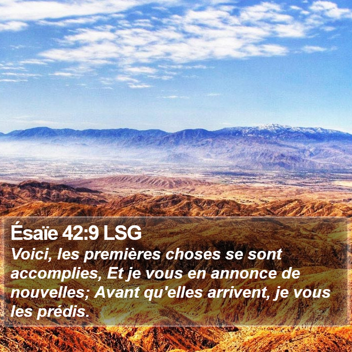 Ésaïe 42:9 LSG Bible Study