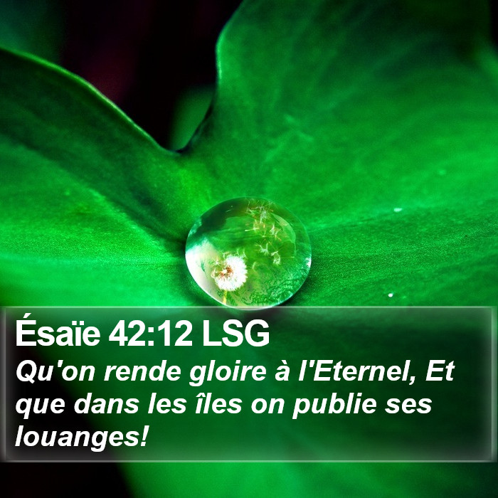 Ésaïe 42:12 LSG Bible Study