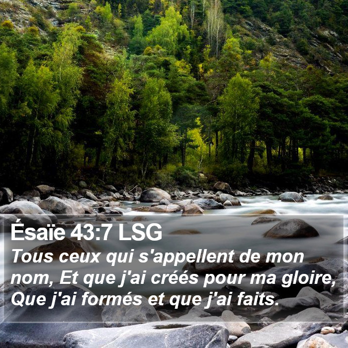 Ésaïe 43:7 LSG Bible Study