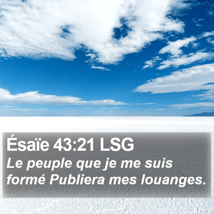 Ésaïe 43:21 LSG Bible Study