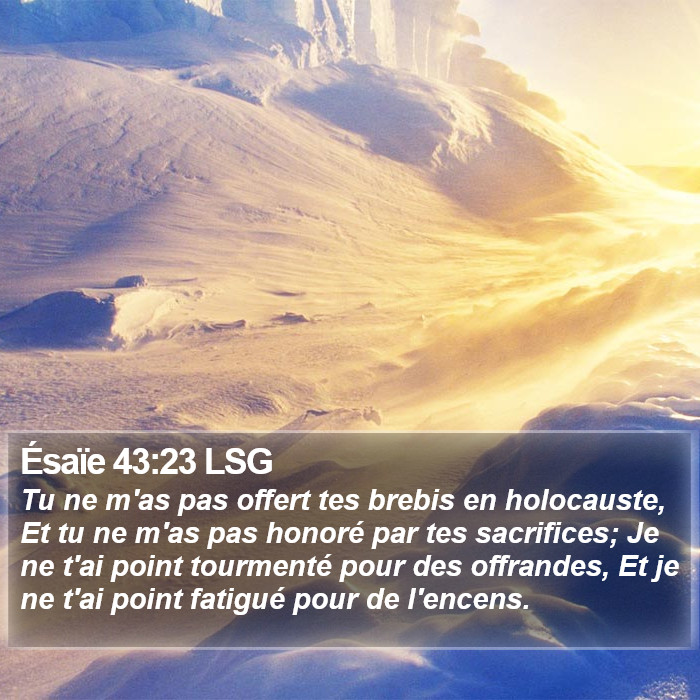 Ésaïe 43:23 LSG Bible Study