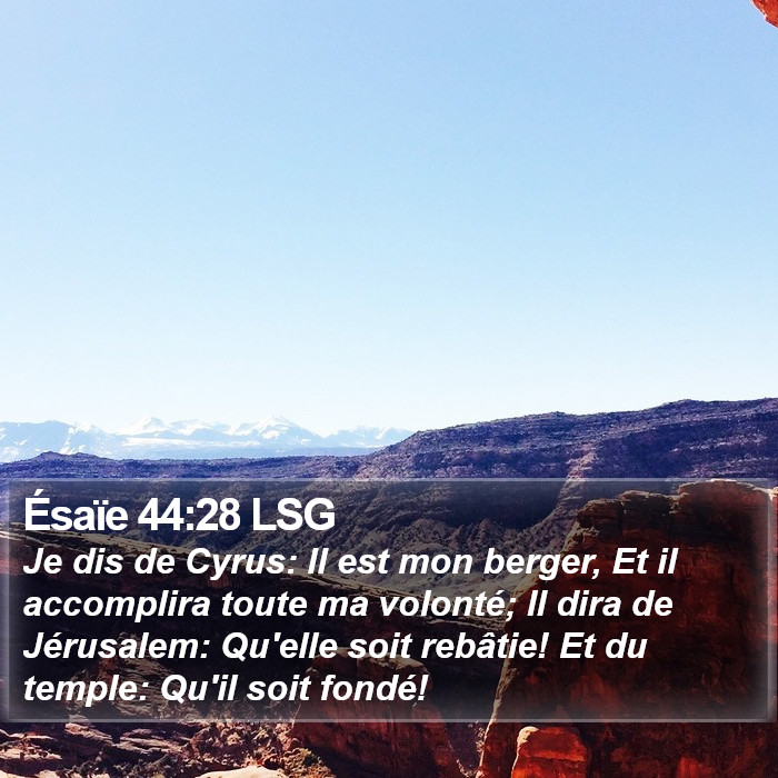 Ésaïe 44:28 LSG Bible Study