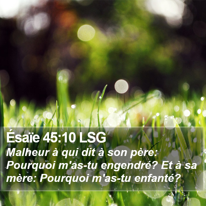 Ésaïe 45:10 LSG Bible Study