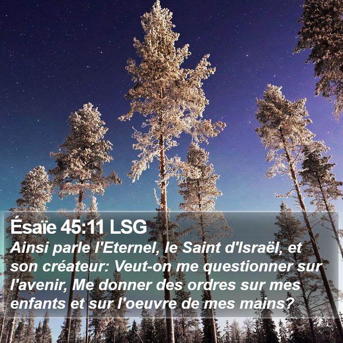 Ésaïe 45:11 LSG Bible Study