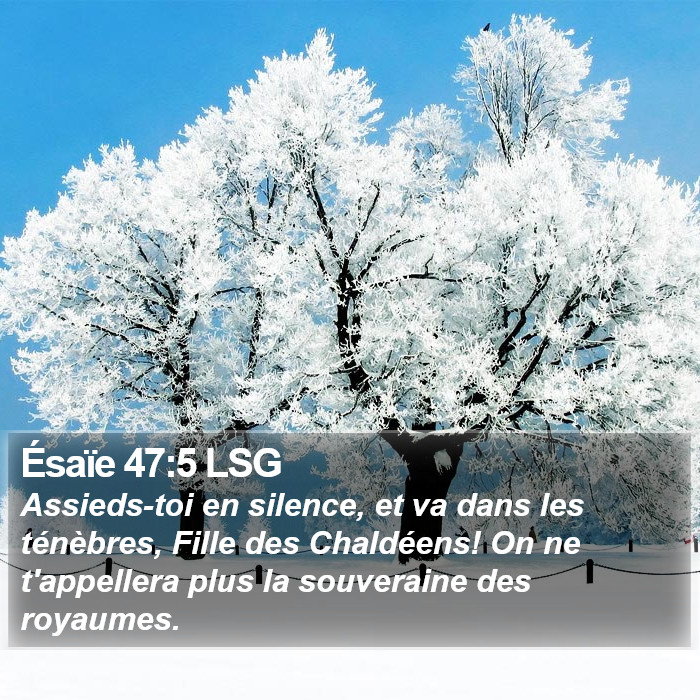 Ésaïe 47:5 LSG Bible Study