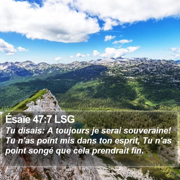 Ésaïe 47:7 LSG Bible Study