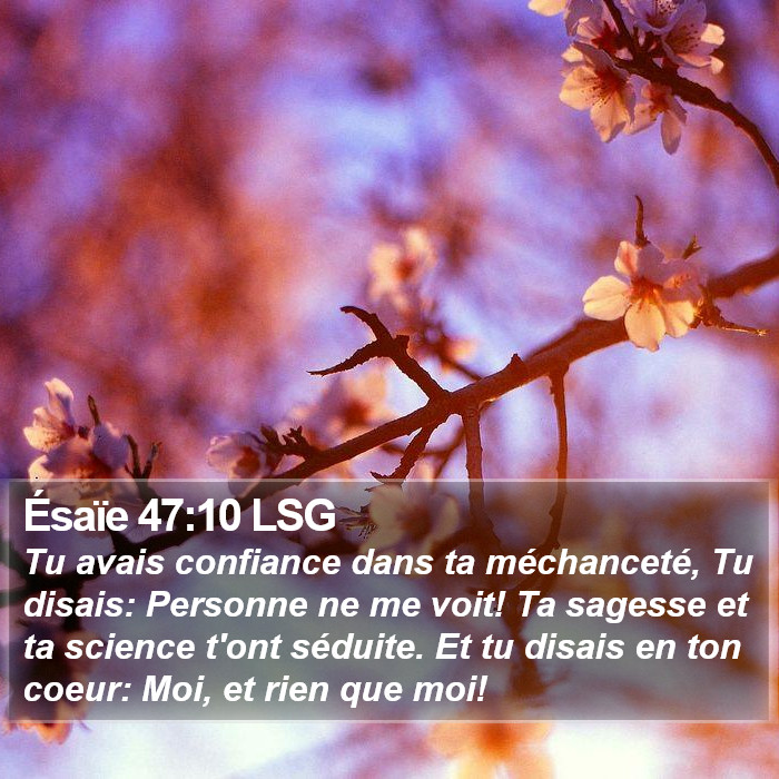 Ésaïe 47:10 LSG Bible Study