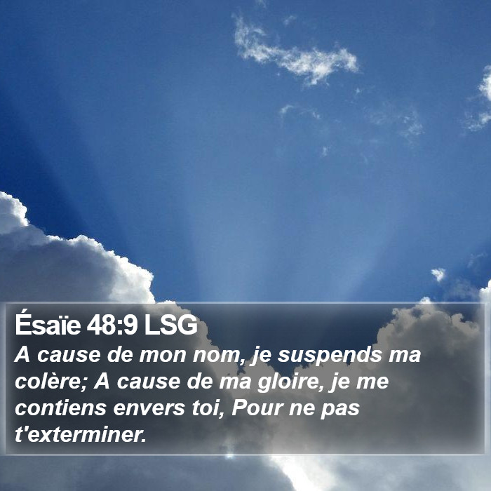 Ésaïe 48:9 LSG Bible Study