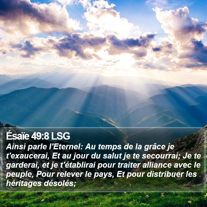 Ésaïe 49:8 LSG Bible Study