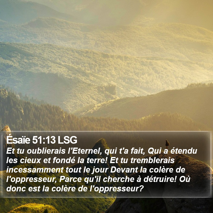 Ésaïe 51:13 LSG Bible Study