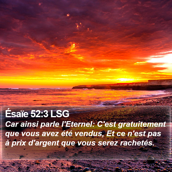 Ésaïe 52:3 LSG Bible Study