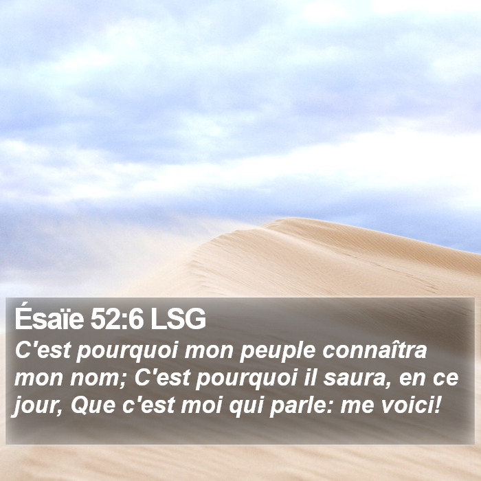 Ésaïe 52:6 LSG Bible Study