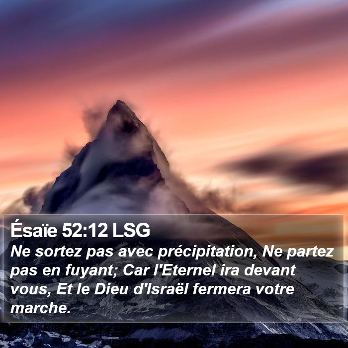 Ésaïe 52:12 LSG Bible Study