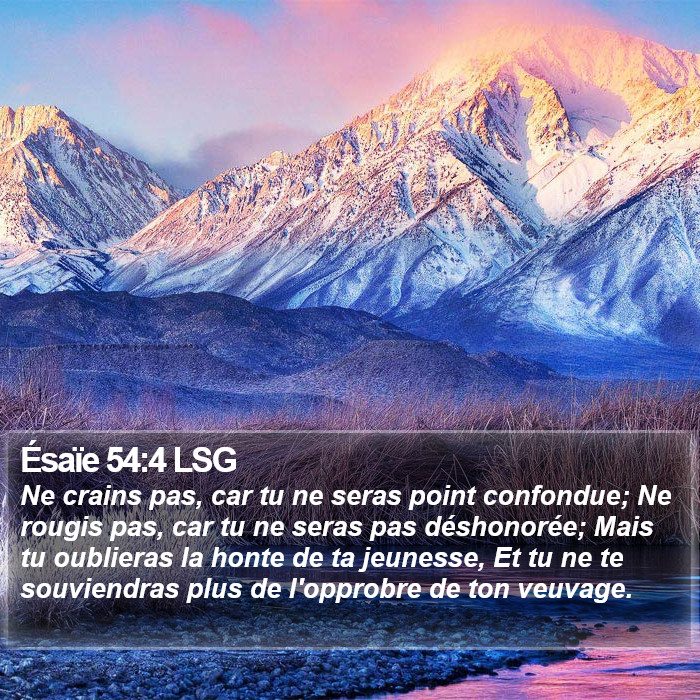 Ésaïe 54:4 LSG Bible Study