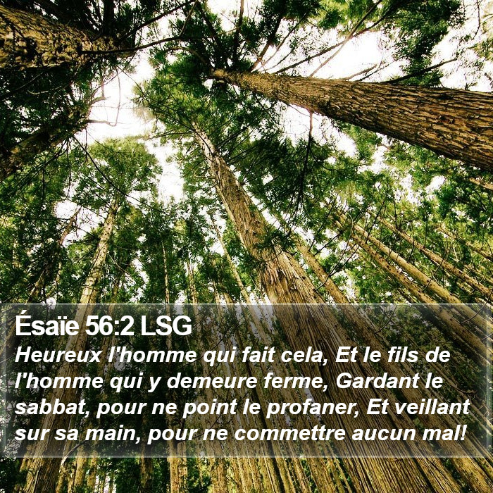 Ésaïe 56:2 LSG Bible Study