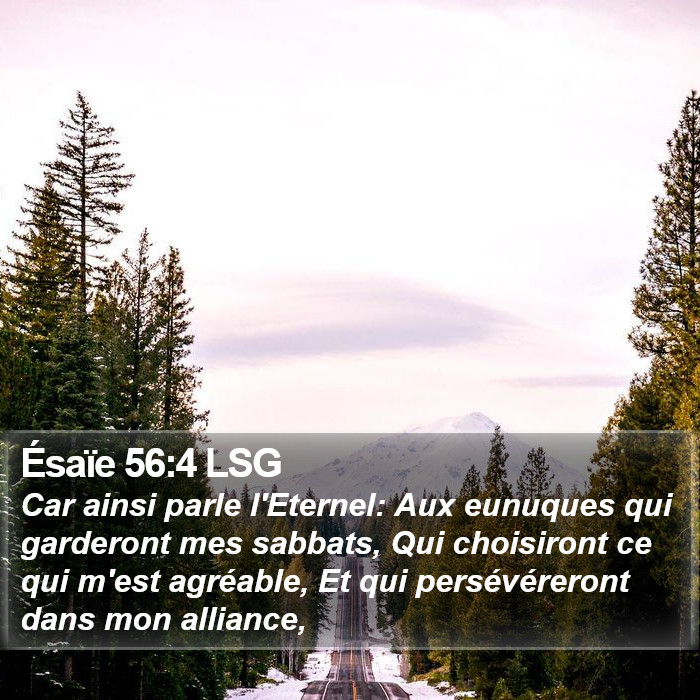 Ésaïe 56:4 LSG Bible Study