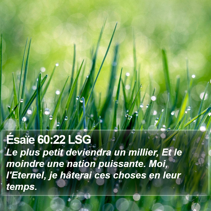 Ésaïe 60:22 LSG Bible Study