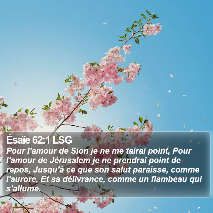 Ésaïe 62:1 LSG Bible Study