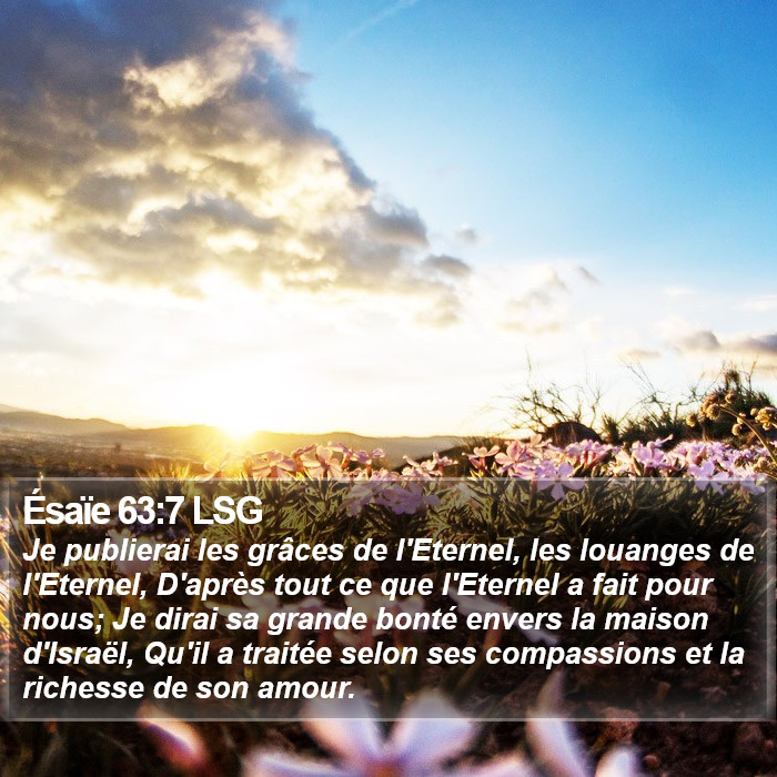 Ésaïe 63:7 LSG Bible Study