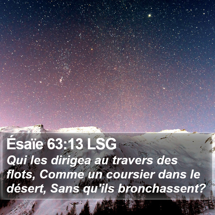 Ésaïe 63:13 LSG Bible Study