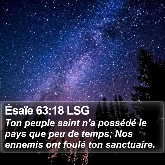 Ésaïe 63:18 LSG Bible Study