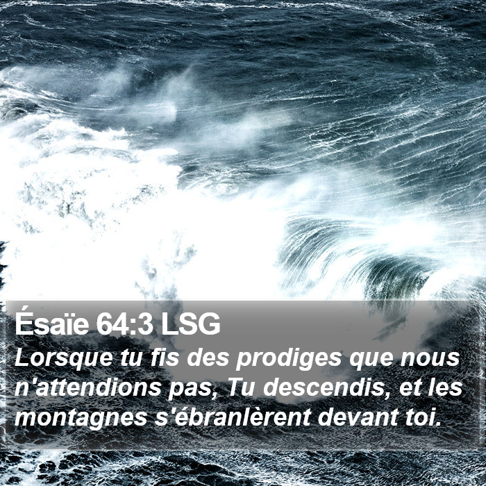 Ésaïe 64:3 LSG Bible Study