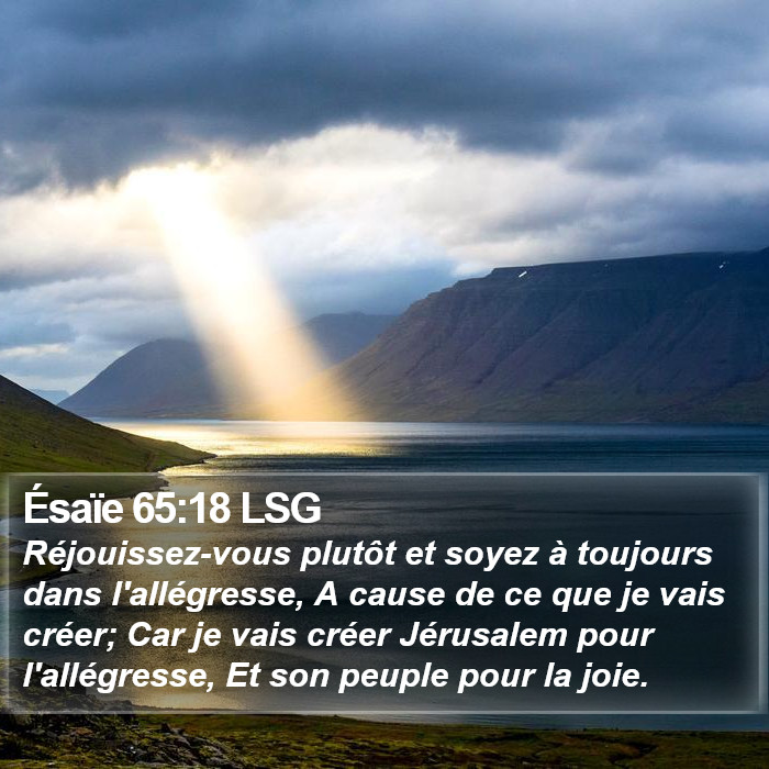 Ésaïe 65:18 LSG Bible Study