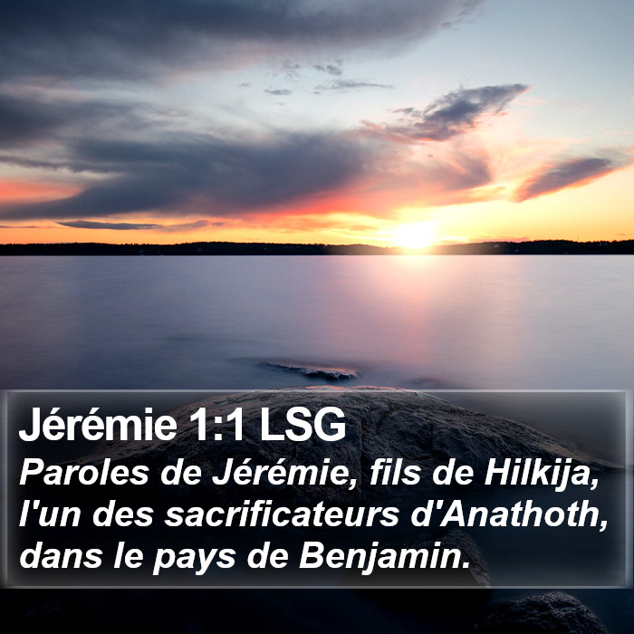 Jérémie 1:1 LSG Bible Study