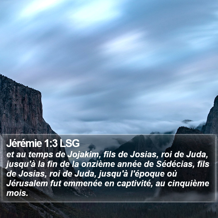 Jérémie 1:3 LSG Bible Study