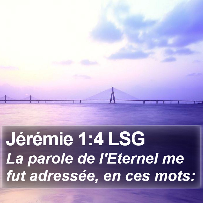 Jérémie 1:4 LSG Bible Study