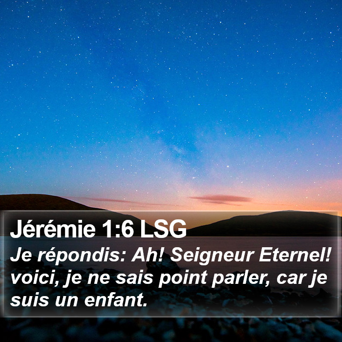 Jérémie 1:6 LSG Bible Study