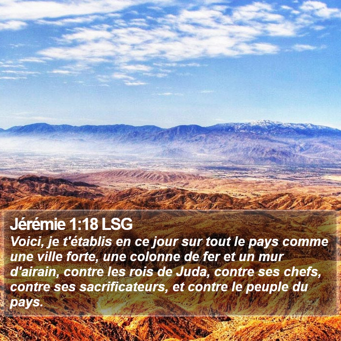 Jérémie 1:18 LSG Bible Study