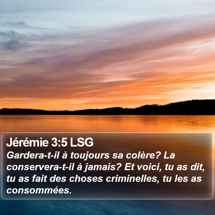 Jérémie 3:5 LSG Bible Study