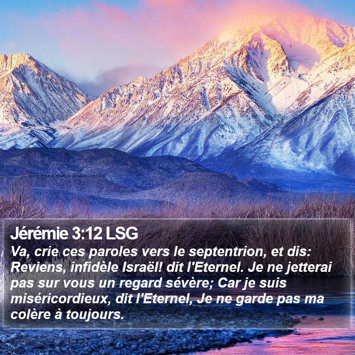 Jérémie 3:12 LSG Bible Study