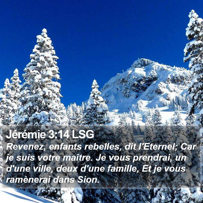 Jérémie 3:14 LSG Bible Study