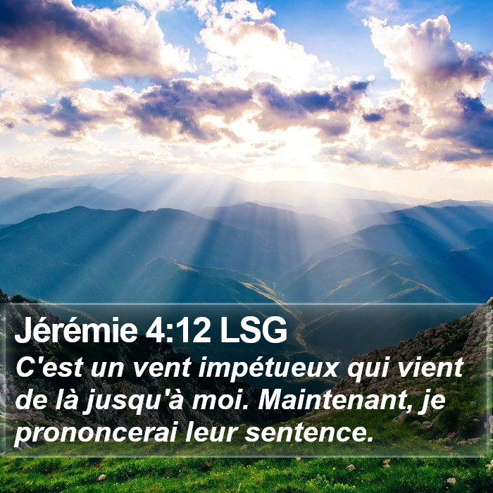Jérémie 4:12 LSG Bible Study