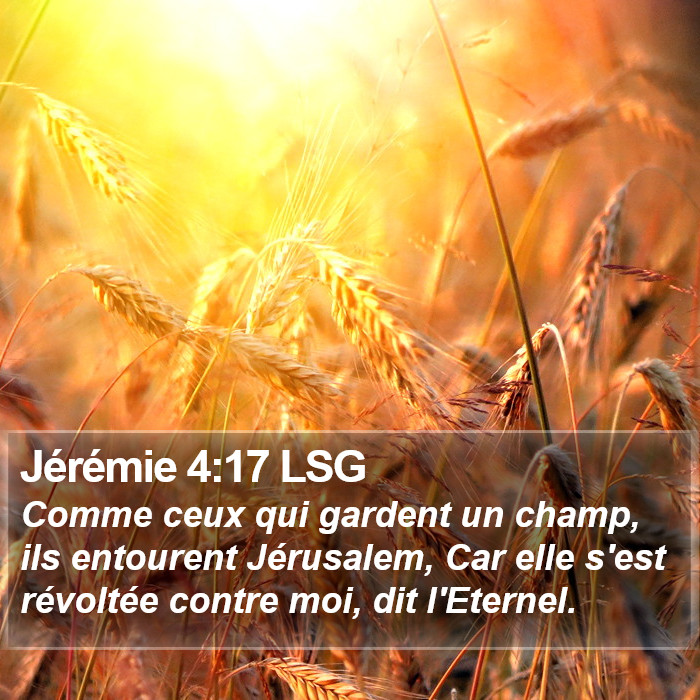 Jérémie 4:17 LSG Bible Study